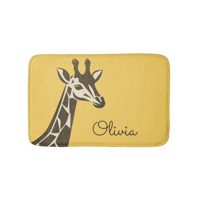 Cute giraffe head decoration bath mat (Front)