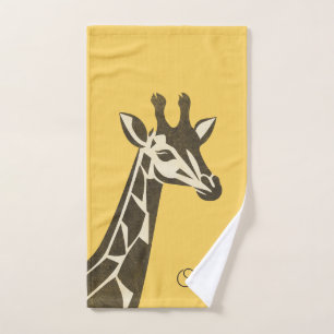 Cute giraffe head decoration bath towel set