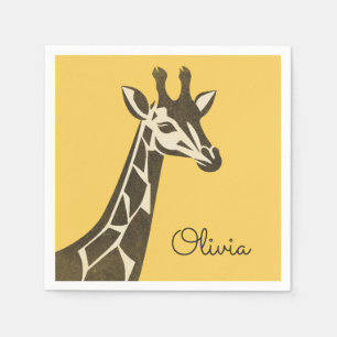 Cute giraffe head decoration napkin