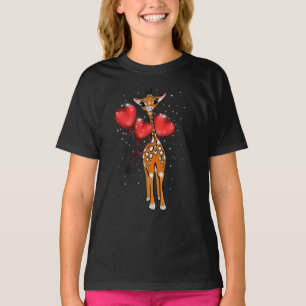 Cute giraffe   heart balloons T-Shirt