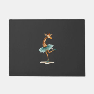 Cute giraffe in a tutu dancing as a ballerina, gif doormat