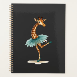 Cute giraffe in a tutu dancing as a ballerina, gif planner
