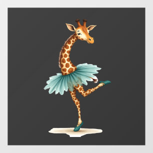 Cute giraffe in a tutu dancing as a ballerina, gif window cling