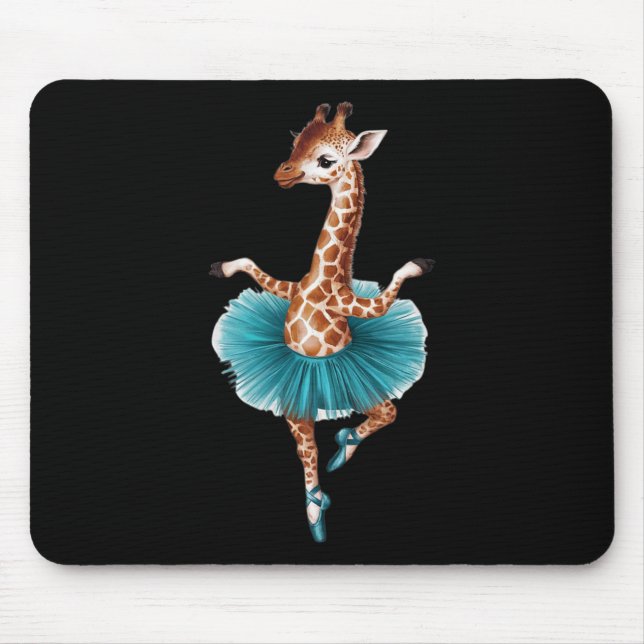 Cute Giraffe In A Tutu Dancing As A Ballerina  Mouse Mat (Front)