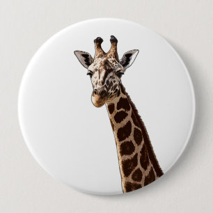 Cute Giraffe Is Looking At You! 10 Cm Round Badge