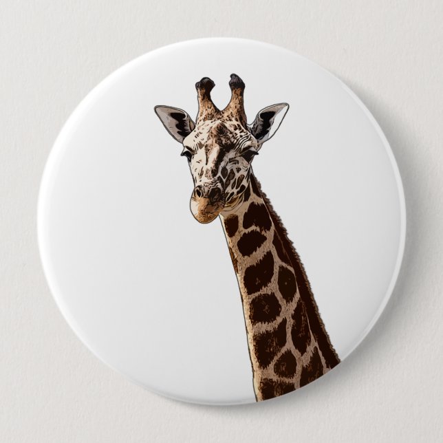 Cute Giraffe Is Looking At You! 10 Cm Round Badge (Front)