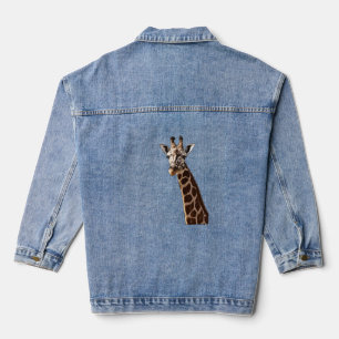 Cute Giraffe Is Looking At You! Denim Jacket