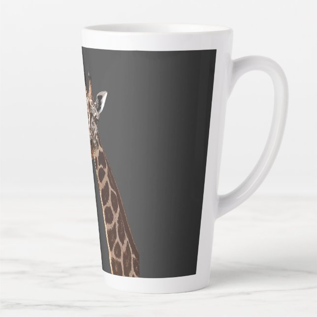 Cute Giraffe Is Looking At You! Latte Mug (Right)