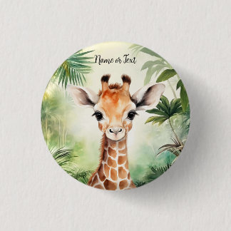 Cute Giraffe Jungle Baby Shower Party Beautiful 3 Cm Round Badge