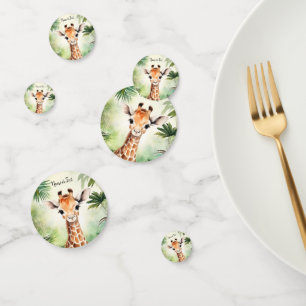 Cute Giraffe Jungle Baby Shower Party Beautiful Confetti