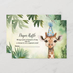 Cute Giraffe Jungle Baby Shower Party Beautiful Enclosure Card