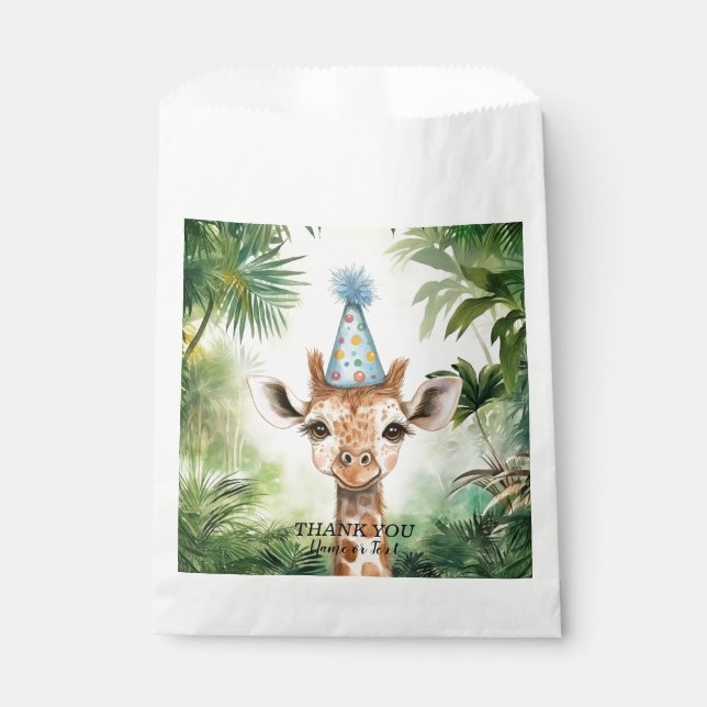 Cute Giraffe Jungle Baby Shower Party Beautiful Favour Bags (Front)