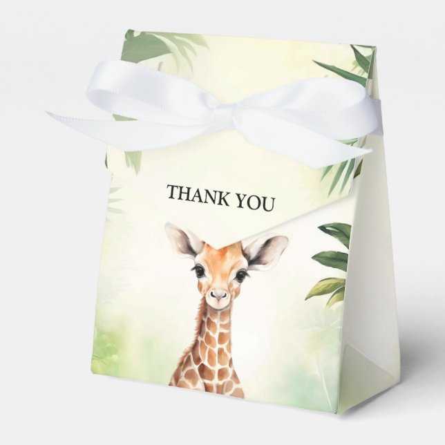 Cute Giraffe Jungle Baby Shower Party Beautiful Favour Box (Front Side)