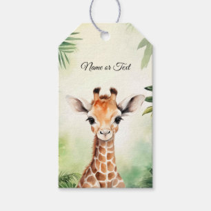 Cute Giraffe Jungle Baby Shower Party Beautiful Gift Tags