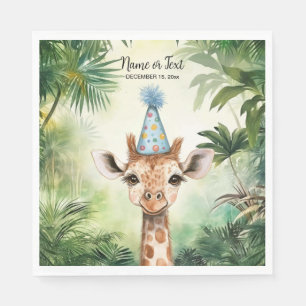 Cute Giraffe Jungle Baby Shower Party Beautiful Napkin