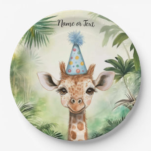 Cute Giraffe Jungle Baby Shower Party Beautiful Paper Plate