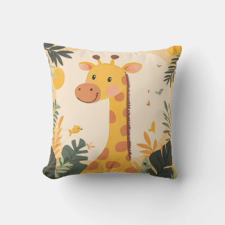 Cute Giraffe Jungle Exotic Safari Animal Kids Room Cushion