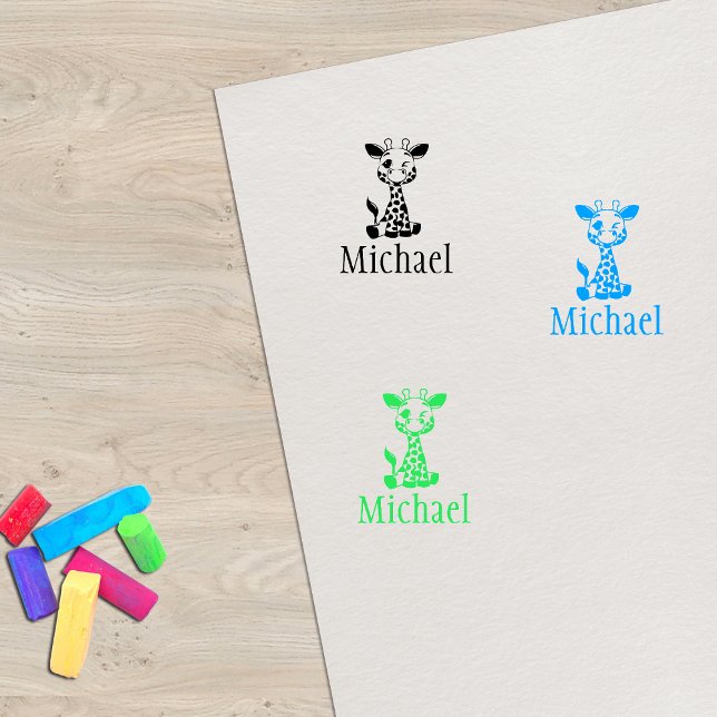 Cute Giraffe Kid Signature Rubber Stamp (Creator Uploaded)