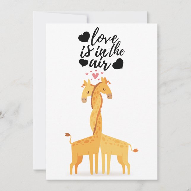 Cute giraffe love card for Valentine's Day (Front)