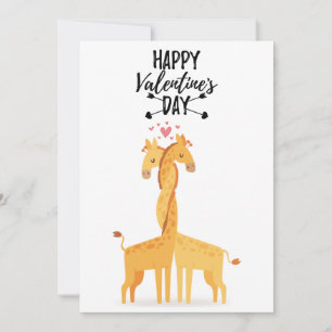 Cute giraffe love card for Valentine's Day