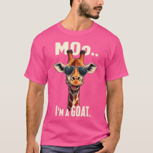Cute Giraffe Lover Moo I'M A Goat Sunglasses T-Shirt