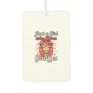 Cute Giraffe Lover Vintage Girl Shirt Design_1 Car Air Freshener