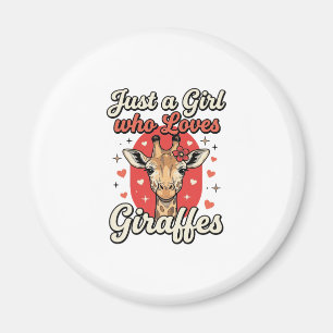 Cute Giraffe Lover Vintage Girl Shirt Design_1 Magnet