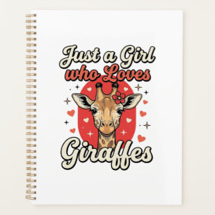 Cute Giraffe Lover Vintage Girl Shirt Design_1 Planner