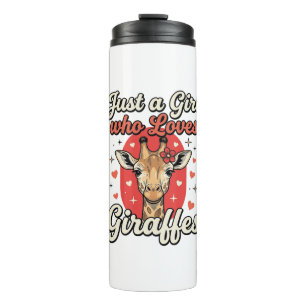 Cute Giraffe Lover Vintage Girl Shirt Design_1 Thermal Tumbler