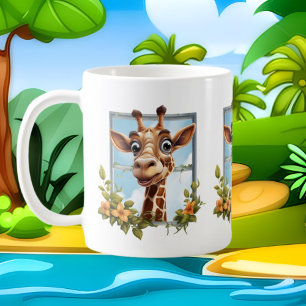 Cute giraffe lovers jungle animal coffee mug