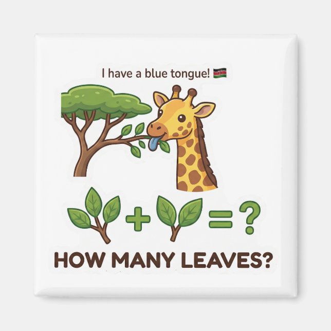 Cute Giraffe Math Magnet for Kids (Front)