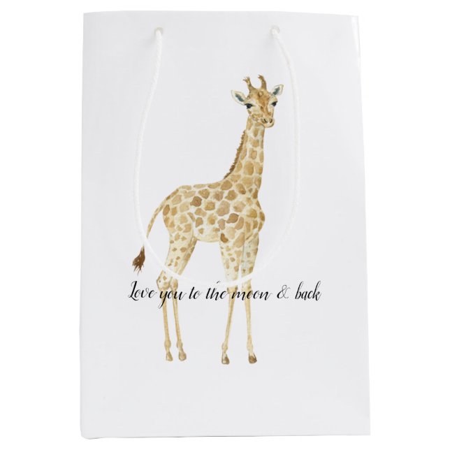 Cute Giraffe          Medium Gift Bag (Front)