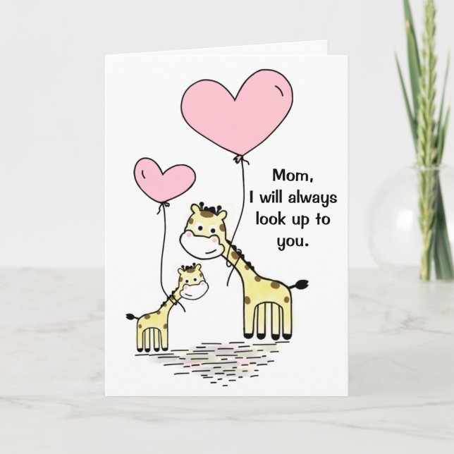 Cute Giraffe Mother's Day Card (Front)
