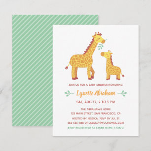 Cute Giraffe Mum and Baby Shower Invitation