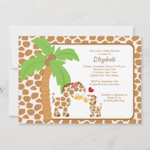 Cute Giraffe Mum & Baby Neutral Baby Shower Invitation