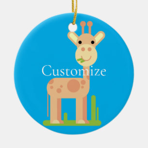 Cute Giraffe Munching  Thunder_Cove Ceramic Tree Decoration