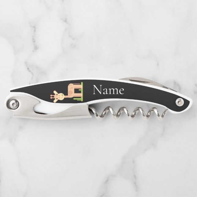 Cute Giraffe Munching  Thunder_Cove Corkscrew (Front)