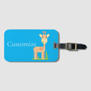 Cute Giraffe Munching  Thunder_Cove Luggage Tag