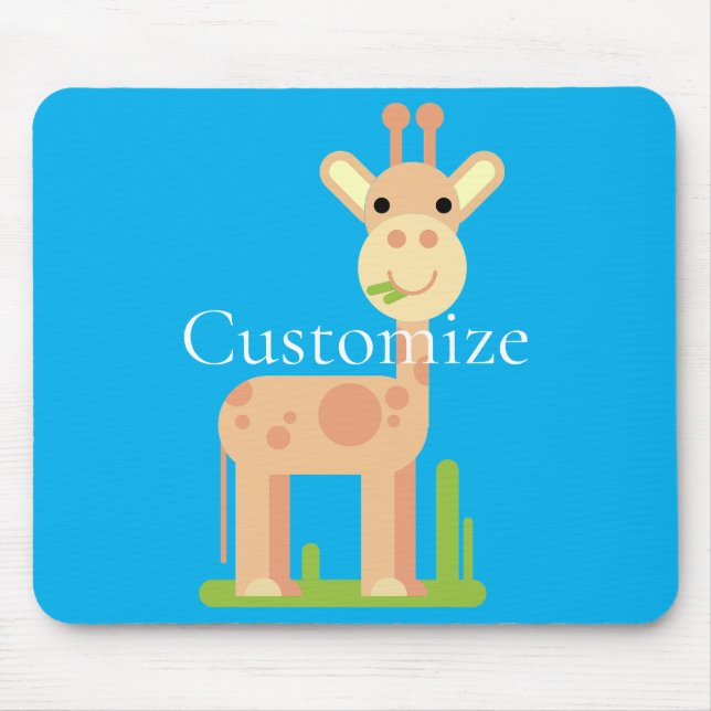 Cute Giraffe Munching  Thunder_Cove Mouse Mat (Front)