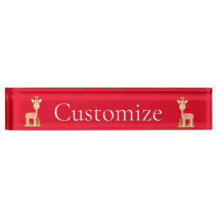 Cute Giraffe Munching Thunder_Cove Nameplate