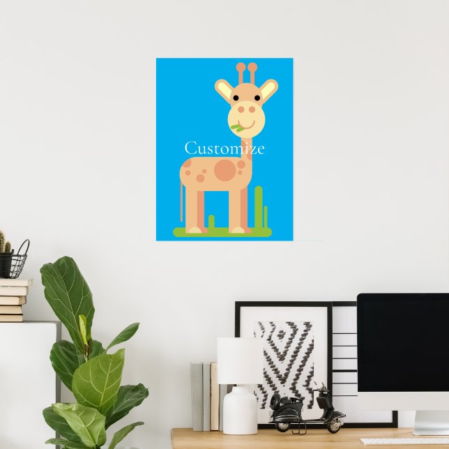 Cute Giraffe Munching  Thunder_Cove Poster (Home Office)
