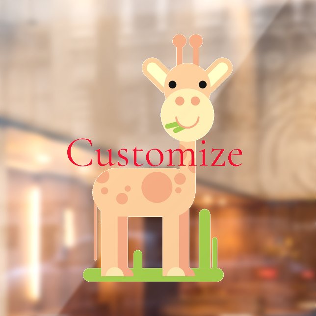 Cute Giraffe Munching Thunder_Cove Window Cling (Sheet 2)