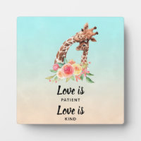 Cute Giraffe Pair Love is Patient Love is Kind
