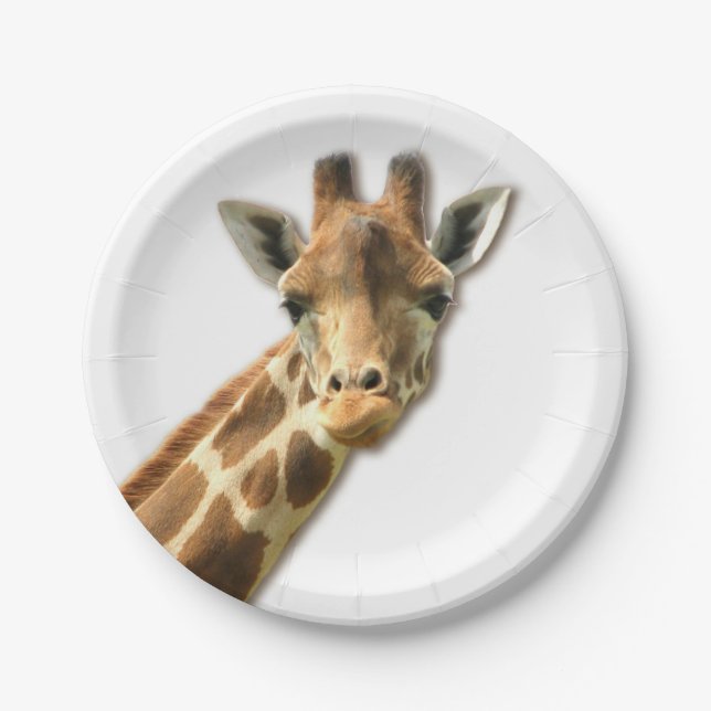 Cute Giraffe Paper Plate (Front)