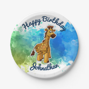 Cute Giraffe Party Plates