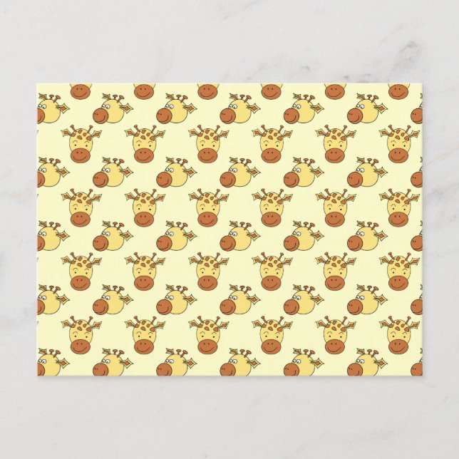 Cute Giraffe Pattern. Cartoon Animals. Postcard (Front)