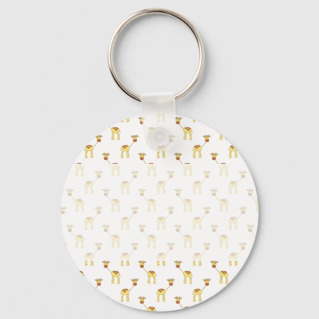 Cute Giraffe Pattern. Key Ring (Front)