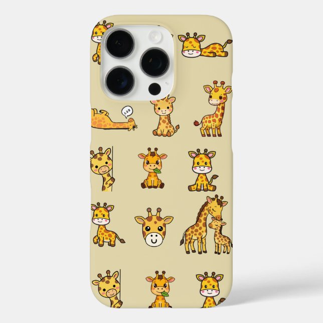 Cute Giraffe Pattern Phone Case – Adorable Kawaii  (Back)