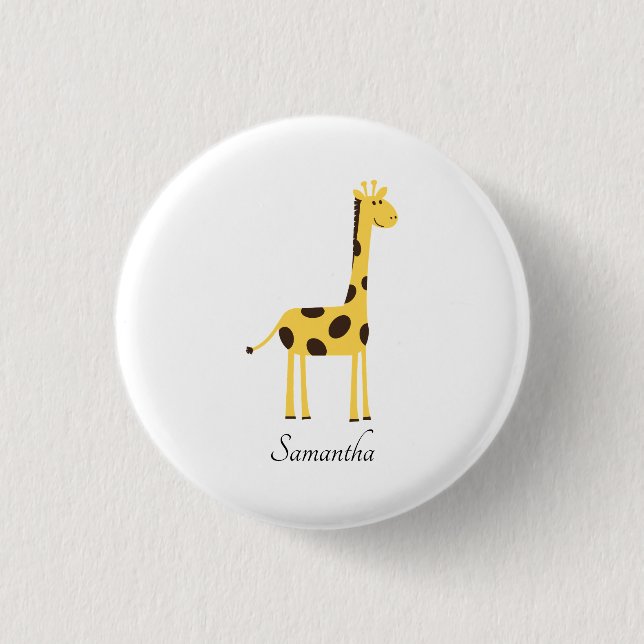 Cute Giraffe Personalised 3 Cm Round Badge (Front)