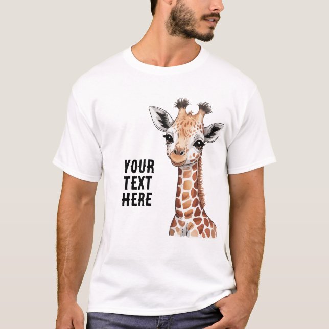 Cute Giraffe Personalised T-Shirt (Front)